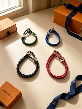 Louis Vuitton Monogram Loop Leather Wrap Bracelet