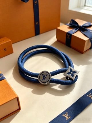 Louis Vuitton Monogram Loop Leather Wrap Bracelet
