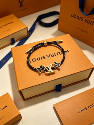 Louis Vuitton Eclipse Monogram Leather Wrap Bracelet