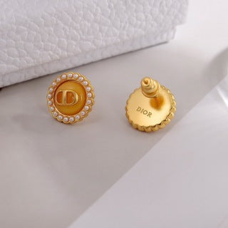 Dior Pearl Medallion Charm Earrings