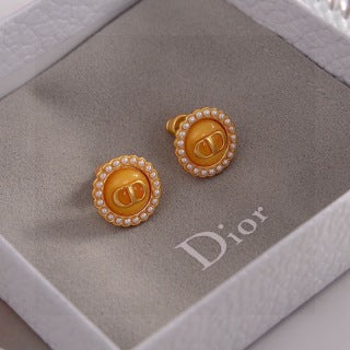 Dior Pearl Medallion Charm Earrings