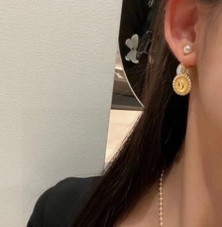 Dior Pearl Medallion Charm Earrings
