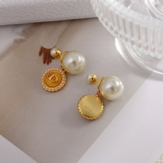 Dior Pearl Medallion Charm Earrings