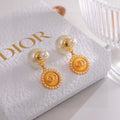 Dior Pearl Medallion Charm Earrings