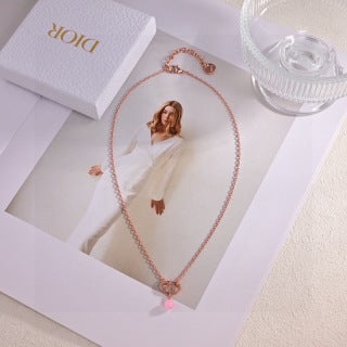 Dior Rose Quartz Orbital Necklace