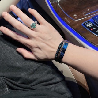 Louis Vuitton Ocean Blue Monogram Leather Multi-Layer Bracelet