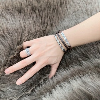 Louis Vuitton Monogram Braided Leather Multi-Layer Bracelet