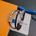 Louis Vuitton Monogram Braided Leather Multi-Layer Bracelet