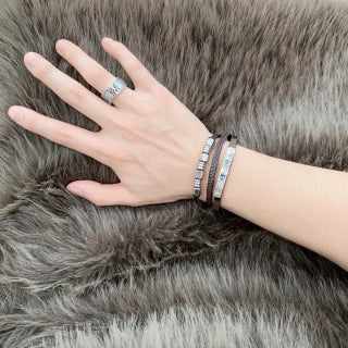 Louis Vuitton Monogram Braided Leather Multi-Layer Bracelet