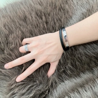 Louis Vuitton Monogram Braided Leather Cuff Bracelet
