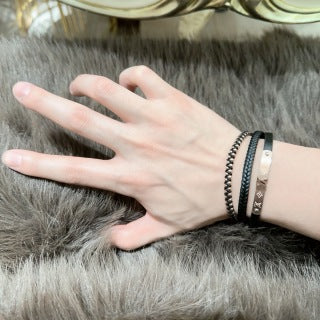 Louis Vuitton Monogram Leather Trio Wrap Bracelet