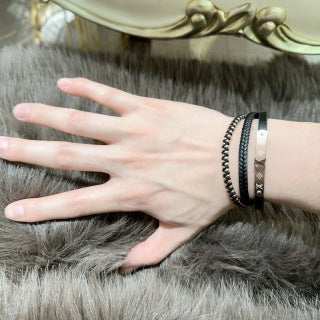 Louis Vuitton Monogram Leather Trio Wrap Bracelet
