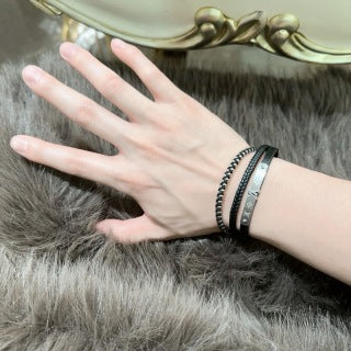 Louis Vuitton Shadow Monogram Braided Leather Bracelet Set