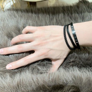 Louis Vuitton Shadow Leather Layered Bracelet Set