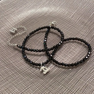 Chanel Black Crystal CC Beaded Necklace