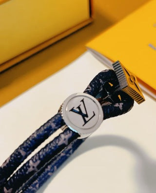 Louis Vuitton Monogram Shadow Leather Wrap Bracelet