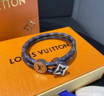 Louis Vuitton Monogram Shadow Leather Wrap Bracelet
