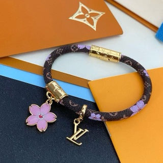 Louis Vuitton Pink Blossom Monogram Wrap Bracelet