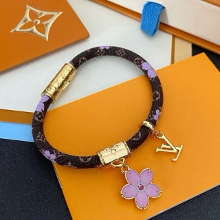 Louis Vuitton Pink Blossom Monogram Wrap Bracelet