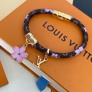 Louis Vuitton Pink Blossom Monogram Wrap Bracelet
