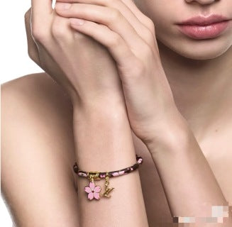 Louis Vuitton Pink Blossom Monogram Wrap Bracelet