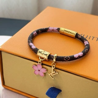 Louis Vuitton Pink Blossom Monogram Wrap Bracelet