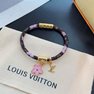 Louis Vuitton Pink Blossom Monogram Wrap Bracelet