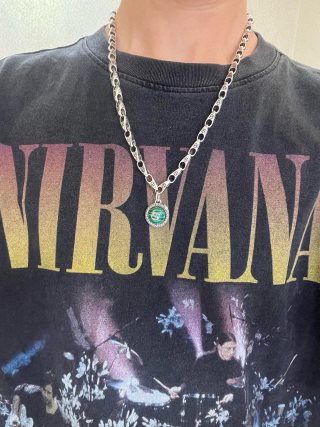 Gucci GG Emerald Medallion Silver Chain Necklace