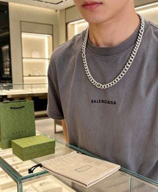 Gucci GG Interlocking Rope Chain Silver Necklace