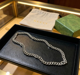 Gucci GG Interlocking Rope Chain Silver Necklace
