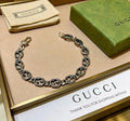 Gucci GG Interlocking Medallion Silver Link Bracelet