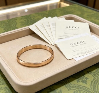 Gucci Minimalist Polished Gold Cuff Bangle Bracelet