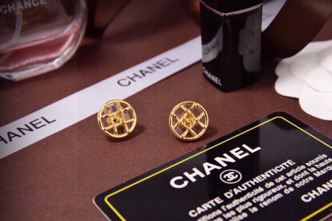 Chanel Modern Geometric Signature Earrings