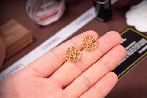 Chanel Modern Geometric Signature Earrings