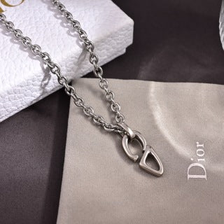 Dior Minimal Logo Pendant Necklace
