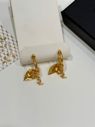 YSL Jardin Élan Leaf Drop Earrings