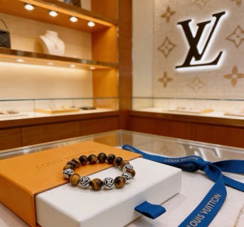Louis Vuitton Tiger Eye Monogram Bead Bracelet
