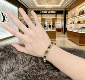 Louis Vuitton Tiger Eye Monogram Bead Bracelet