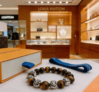 Louis Vuitton Tiger Eye Monogram Bead Bracelet