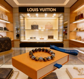 Louis Vuitton Tiger Eye Monogram Bead Bracelet