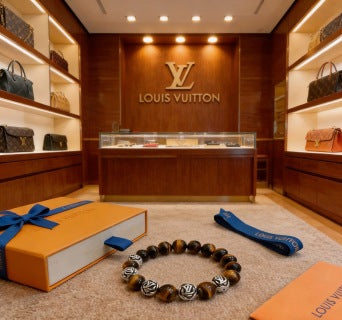 Louis Vuitton Tiger Eye Monogram Bead Bracelet