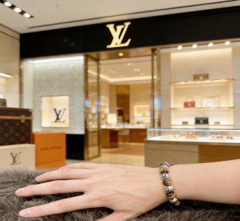 Louis Vuitton Tiger Eye Monogram Bead Bracelet