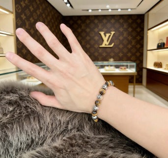 Louis Vuitton Tiger Eye Monogram Bead Bracelet
