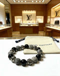Louis Vuitton Obsidian Bead Monogram Bracelet