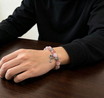 Gucci GG Beaded Stone Charm Key Bracelet