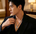 Gucci GG Medallion Beaded Silver Chain Necklace