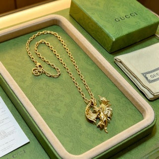 Gucci Lion Head Medallion Gold Pendant Necklace