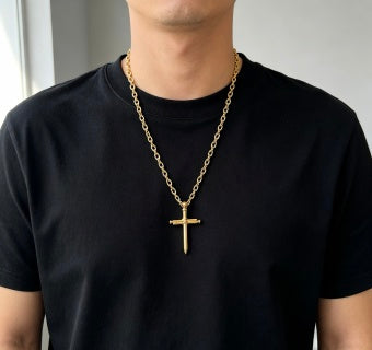 Gucci Cross Emblem Gold Chain Pendant Necklace