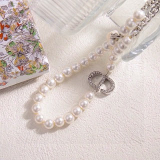 Dior Pearl Oblique Chain Necklace