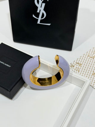 YSL Lumière Resin Gold Cuff Bracelet